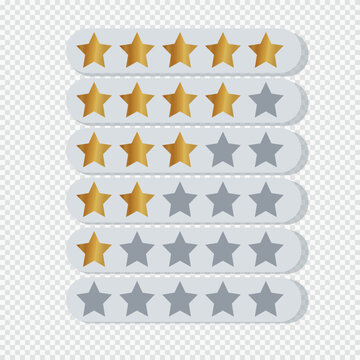 rainting gold stars set 5 star button