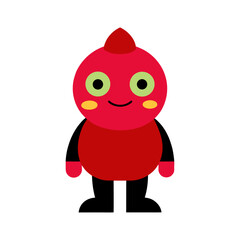 Cute Red Cartoon Character Vector Illustration