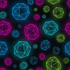 Neon Octahedron Clusters Pattern