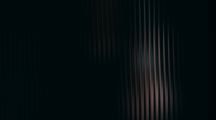 Illustration of dark abstract background with vertical ribbed texture and subtle pinkish light reflections