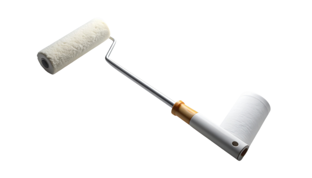 Painting roller set with standard and ergonomic designs isolated on transparent background - Powered by Adobe