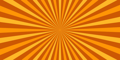 Retro horizontal background with bright rays in the center. Rotating spiral stripes. Sunburst or solar burst retro background. Vector illustration.