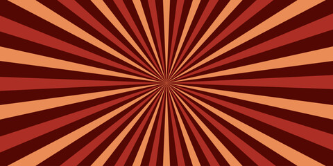 Retro horizontal background with bright rays in the center. Rotating spiral stripes. Sunburst or solar burst retro background. Vector illustration.