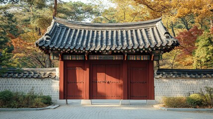 Fototapeta premium Traditional Asian architecture with vibrant colors.
