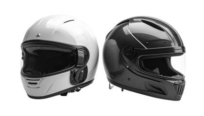 Protective helmet set with construction and engineering styles isolated on transparent background