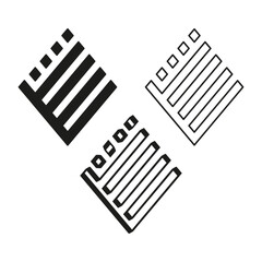 Modern logo icon. Three lines symbol. Flat vector graphic. Digital business emblem.