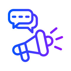 icon megaphone with style gradient