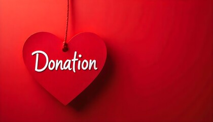 Heart shape on red, symbolizing the gift of life through blood donation, celebrating World Blood Donor Day and donor appreciation