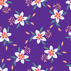 Obraz premium Flower pattern, ditsy floral seamless pattern. Small little flower background. Repeat pattern. Ditsy print. Botanic surface design. Ditsy floral flower pattern for fashion, fabric, wrapping, decor 