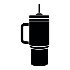 Tumbler Icon Vector &ndash; Reusable Drink Cup with Lid Illustration