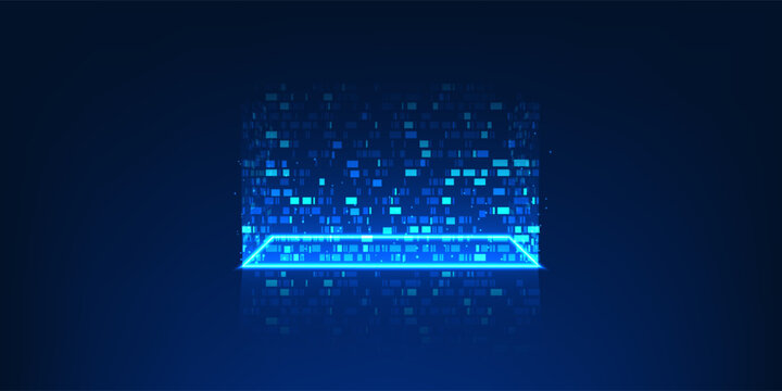 Futuristic layered square shapes representing technological structure, data layers, and digital innovation, showing the connection between each level of modern technology