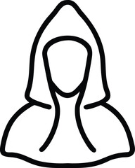 medieval monk hood outline icon