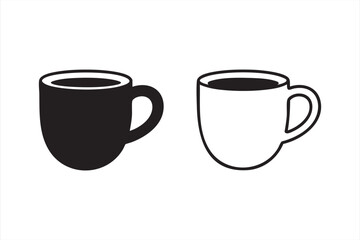 Obraz premium Minimal beverage icon vector for restaurant, barista, and coffee culture themes.