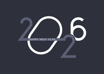 Abstract Happy New Year background with modern numbers design