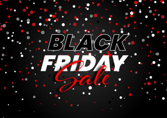 Black Friday Sale background with confetti design
