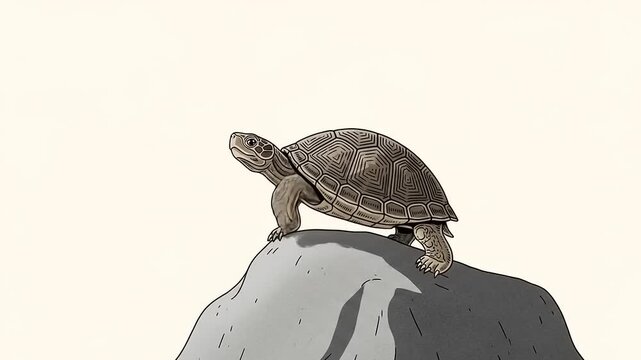 Turtle on a Rock - A Slow and Steady Climb to the Top.