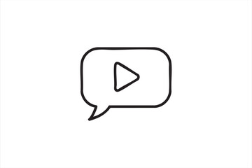 Flat vector design of video play icon representing streaming and digital media.