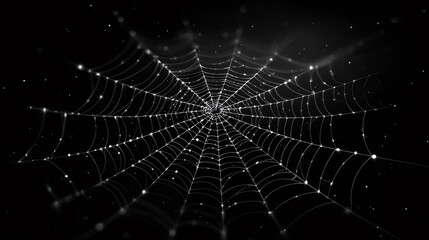 Fototapeta premium Abstract glowing spider web connecting digital network