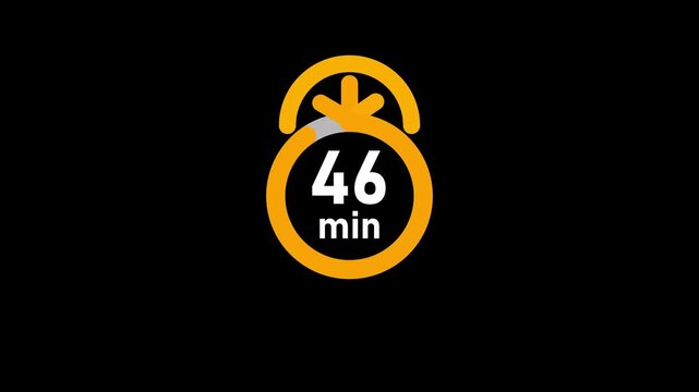 51 minutes Clock Timer, stopwatch icon. Stopwatch icon in flat style. 51 minute timer clocks modern animation design. 51 minutes timer countdown icon. 51 minute stopwatch icon.