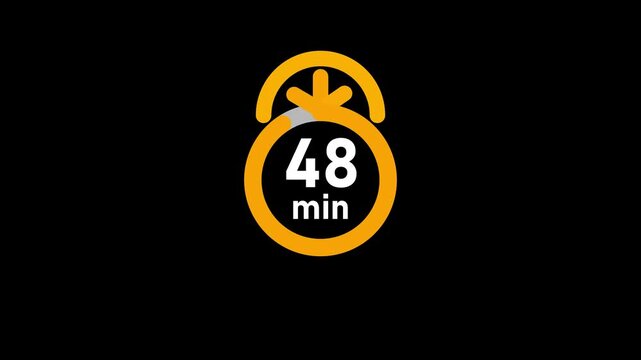 53 minutes Clock Timer, stopwatch icon. Stopwatch icon in flat style. 53 minute timer clocks modern animation design. 53 minutes timer countdown icon. 53 minute stopwatch icon.