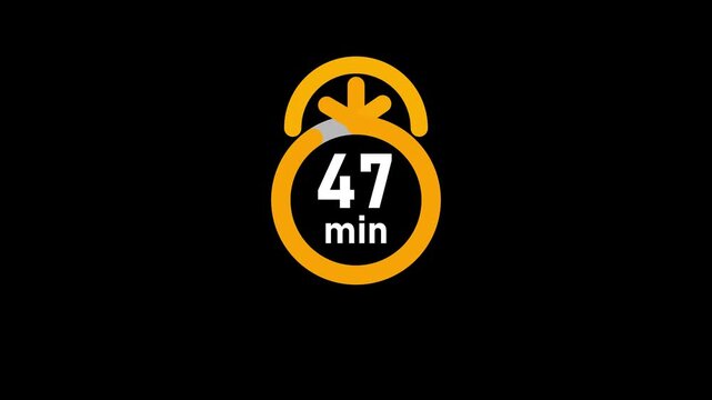 52 minutes Clock Timer, stopwatch icon. Stopwatch icon in flat style. 52 minute timer clocks modern animation design. 52 minutes timer countdown icon. 52 minute stopwatch icon.