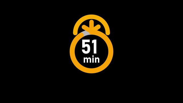 56 minutes Clock Timer, stopwatch icon. Stopwatch icon in flat style. 56 minute timer clocks modern animation design. 56 minutes timer countdown icon. 56 minute stopwatch icon.