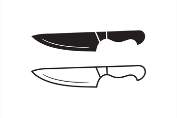 Flat vector knife symbol representing cooking, dining, and culinary creativity.