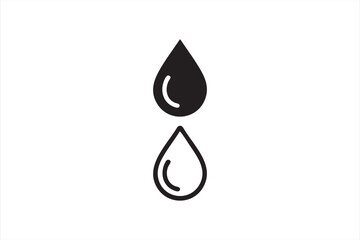 Black and white liquid drop vector illustration for eco-friendly design concepts.