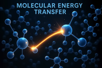 분자 에너지 전달을 보여주는 일러스트(전문용어 포함)-Illustration showing molecular energy transfer (with technical terms)