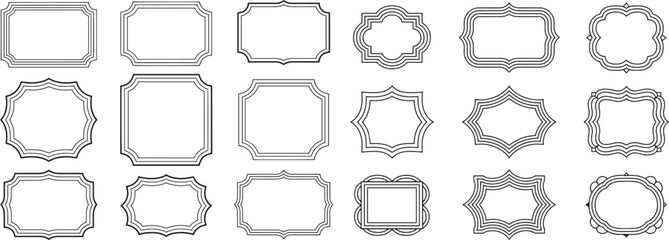 Obraz premium Decorative Frame Border Set – Vintage Label and Decorative Outline Vector Collection