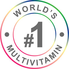 World’s No.1 Multivitamin Label Logo | Premium Health Supplement Icon Design