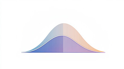 A smooth, symmetrical curve representing a probability distribution, showcasing the balance of data around a central point