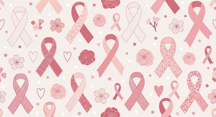 Pink Ribbon Awareness Pattern for Breast Cancer Support and Hope