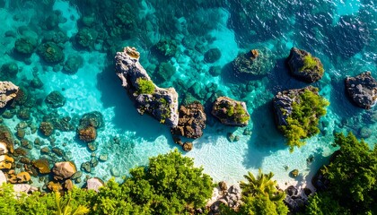 Tropical Coastline Aerial View