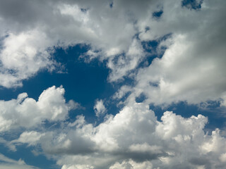 Dramatic Blue Sky White Grey Clouds Background