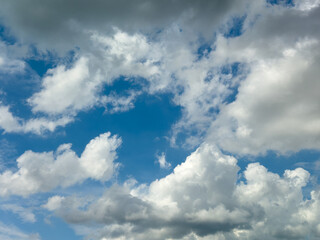 Dynamic Blue Sky White Grey Clouds Background