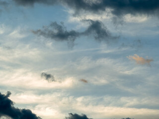 Dynamic Cloudscape Blue Sky Dark Grey Clouds