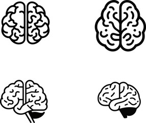 Brain Line Icon &ndash; Intelligence, Mind, and Creativity Symbol Vector