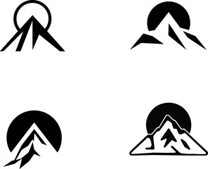Mountain Icon Set &ndash; Landscape, Nature, Adventure, and Outdoors Symbols
