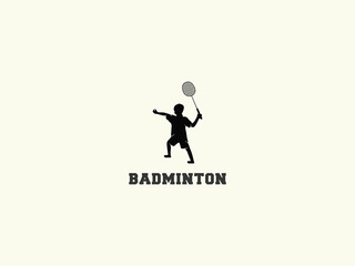 Badminton logo design vector template 