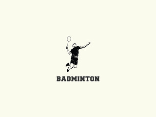 Badminton logo design vector template 