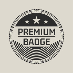 Round vintage-style premium quality badge design with decorative typography, stars, and ornamental borders, ideal for branding, packaging, and product labeling.