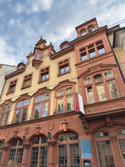 Low Angle Historic Red Facade European Building