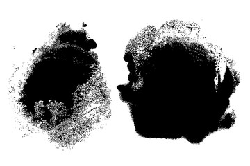 Set of hand drawn paint, ink brush strokes, brushes, lines. Dirty artistic design elements, boxes, frames for the text. Abstract black and white background.