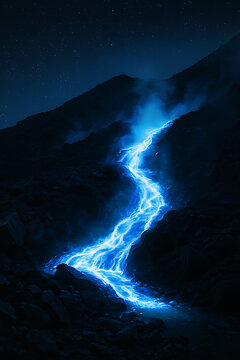 Kawah ijen volcano blue fire mountain landscape night sky stars scenic travel destination indonesia java