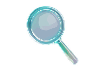 Vibrant iridescent magnifying glass icon symbolizing search and discovery