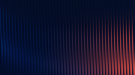 Illustration of abstract background with vertical lines and gradient lighting from dark blue to orange
