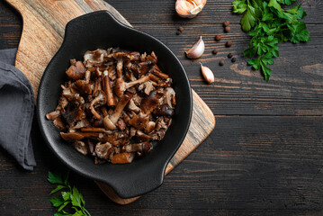 Fried Honey Mushrooms with garlic