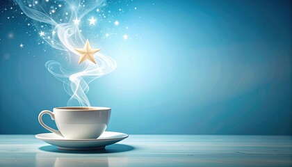Magical Starry Vapor Above Coffee Cup