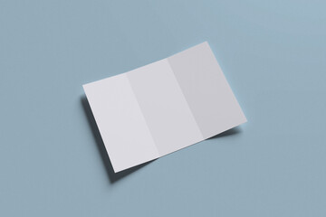 Trifold brochure for Mockup with blue background